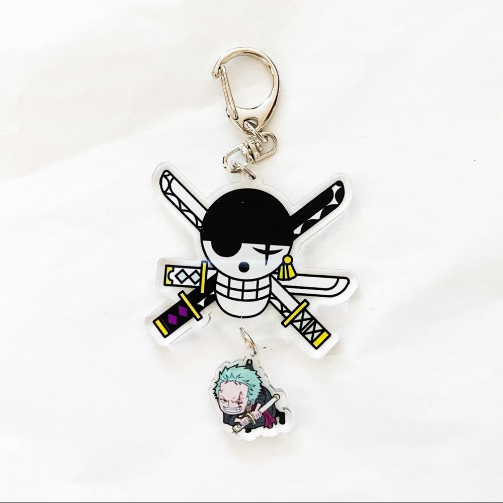 Anime One Piece Acrylic Roronoa Zoro Keychain